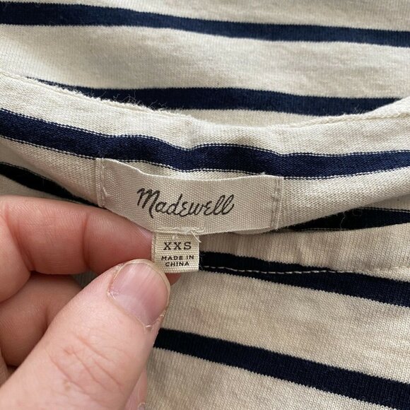 Madewell Staycation Setlist Boxy Tee Shirt Stripes XXS - Picture 6 of 8
